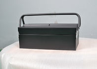 Black 18&quot; Small 3 Trays Metal Cantilever Tool Box With 2 Handles To Store Tools