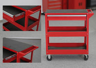 32 Inch Color Customizable Metal Tool Cart On Wheels With Drawer And 2 Trays