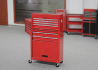 Red 24 Inch Metal Tool Chest Cabinet Combo On Wheels With Door Lockable To Store Tools