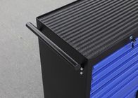 Blue Metal Professional Movable Steel Rolling Tool Cabinet With Seven Drawers