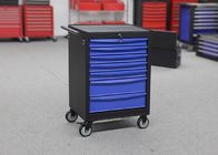 Blue Metal Movable Steel Rolling Tool Cabinet 7 Drawers On Wheels