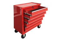 24&quot; 5 Drawer red toolbox on wheels Spcc Cold Steel Tool Storage With EVA Mat