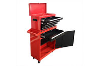 Large 26 Inch Wide Rolling Tool Chest Cabinet Combo Bottom Roller With Red Black Door