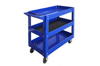 730x380x780Mm Workshop Blue Metal Rolling Mechanics Tool Cart by Three Tier Trolley