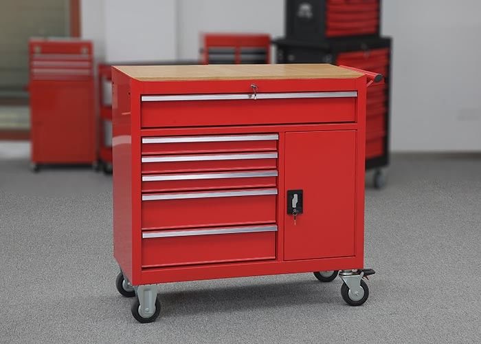 Heavy Duty Color Customizable 6 Drawer Tool Box Garage Storage With Door