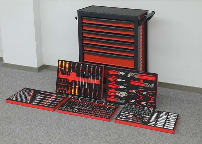 Red &amp; Black Metal Premium Tool Chest Professional Movable Tool Cabinet