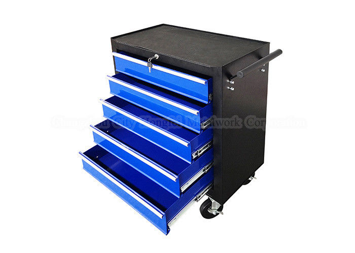 Movable Blue 5 Drawer 24&quot; Rolling Tool Box Tool Cabinet Trolley Cart