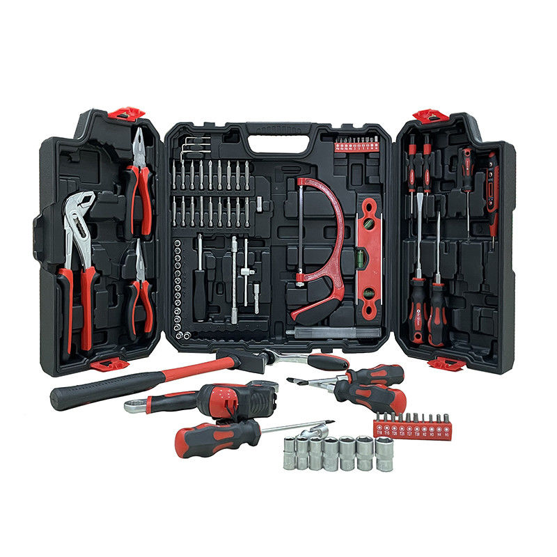 Rubberized  Handle 96Pcs Complete Garage  Ergonomic Mobile Mechanic Tool Kit